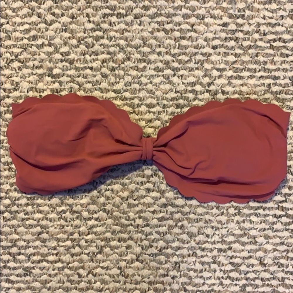 Pink bandeau bikini top